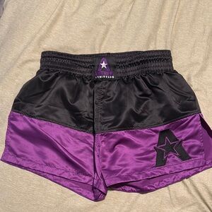 Unisex Black and Purple Muay Thai Shorts